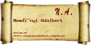 Neményi Adalbert névjegykártya